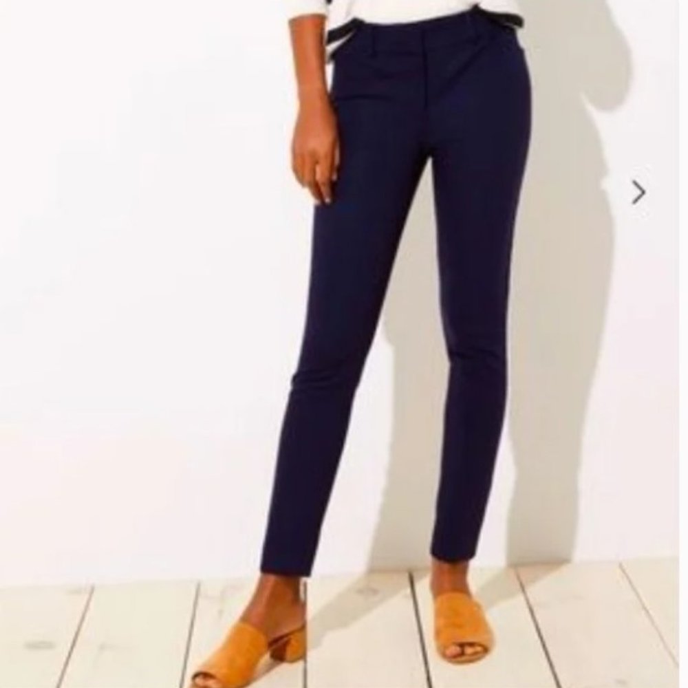 Ann Taylor midnight blue curvy crop pants, 4